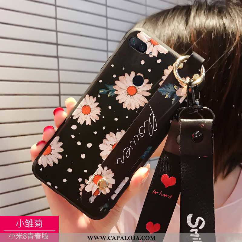 Capas Xiaomi Mi 8 Lite Silicone Telemóvel Preto, Capa Xiaomi Mi 8 Lite Personalizada Online