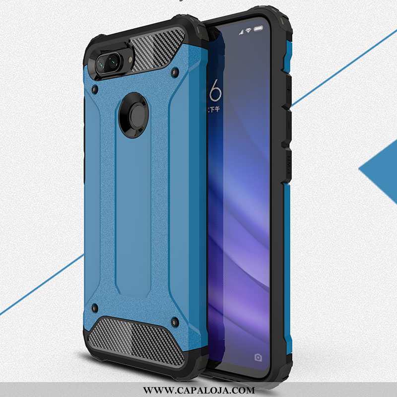 Capas Xiaomi Mi 8 Lite Soft Resistente Completa Azul, Capa Xiaomi Mi 8 Lite Fosco Baratas