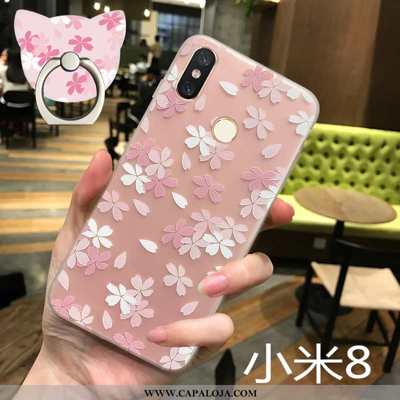 Capas Xiaomi Mi 8 Personalizado Minimalista Telinha Rosa, Capa Xiaomi Mi 8 Slim Baratos