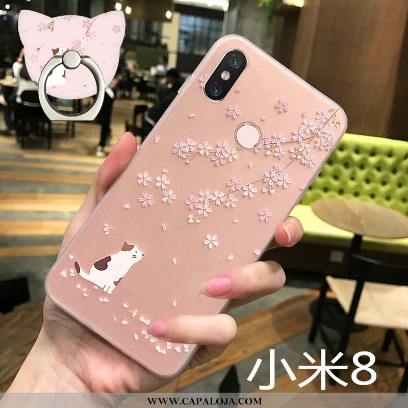 Capas Xiaomi Mi 8 Personalizado Minimalista Telinha Rosa, Capa Xiaomi Mi 8 Slim Baratos