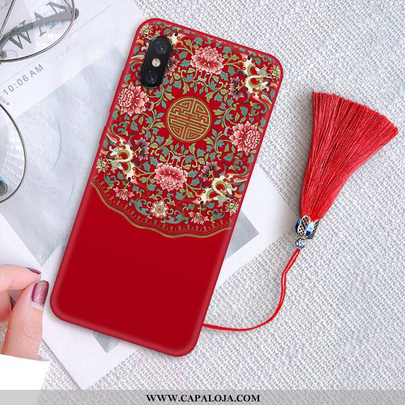 Capas Xiaomi Mi 8 Pro Fosco Vermelha Cases Vermelho, Capa Xiaomi Mi 8 Pro Criativas Baratos