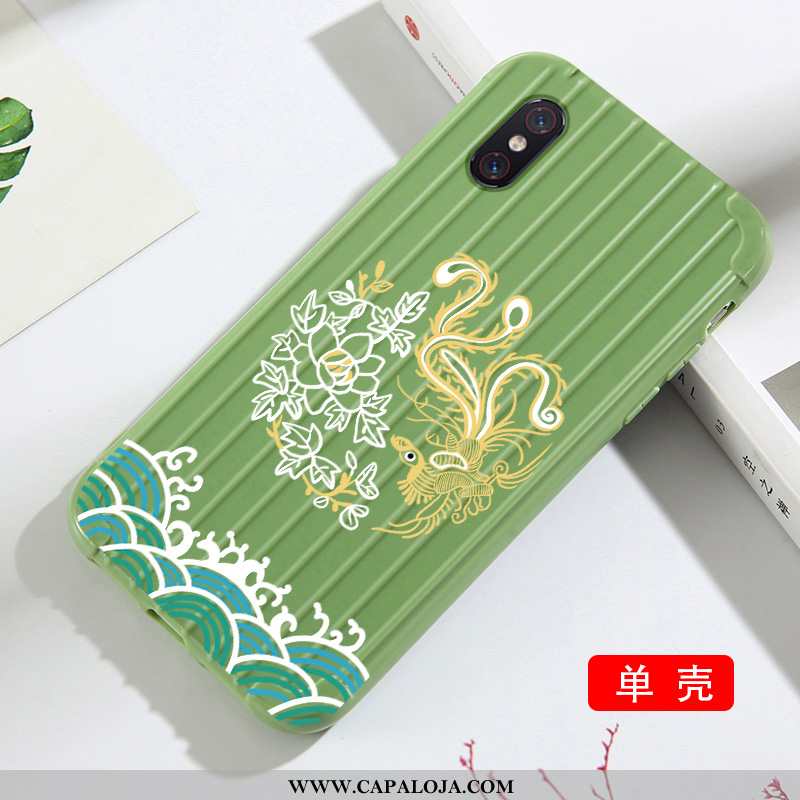 Capas Xiaomi Mi 8 Pro Listrado Malha Antiqueda Verde, Capa Xiaomi Mi 8 Pro Soft Comprar