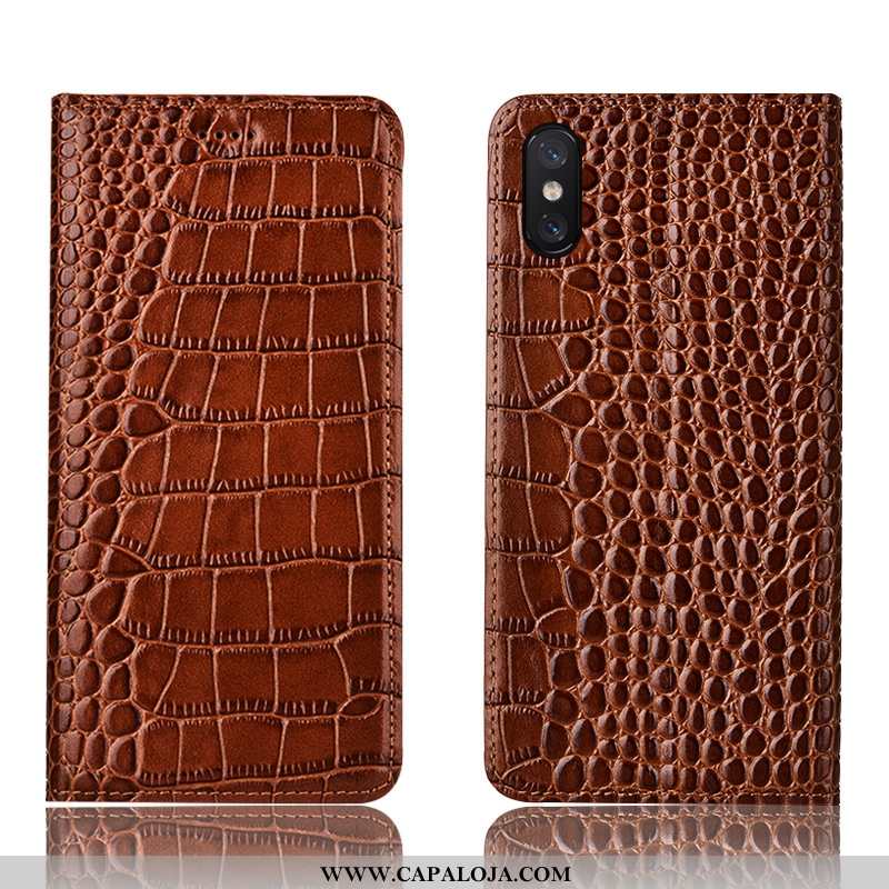 Capas Xiaomi Mi 8 Pro Protetoras Marrom Completa Antiqueda Castanho, Capa Xiaomi Mi 8 Pro Couro Genu