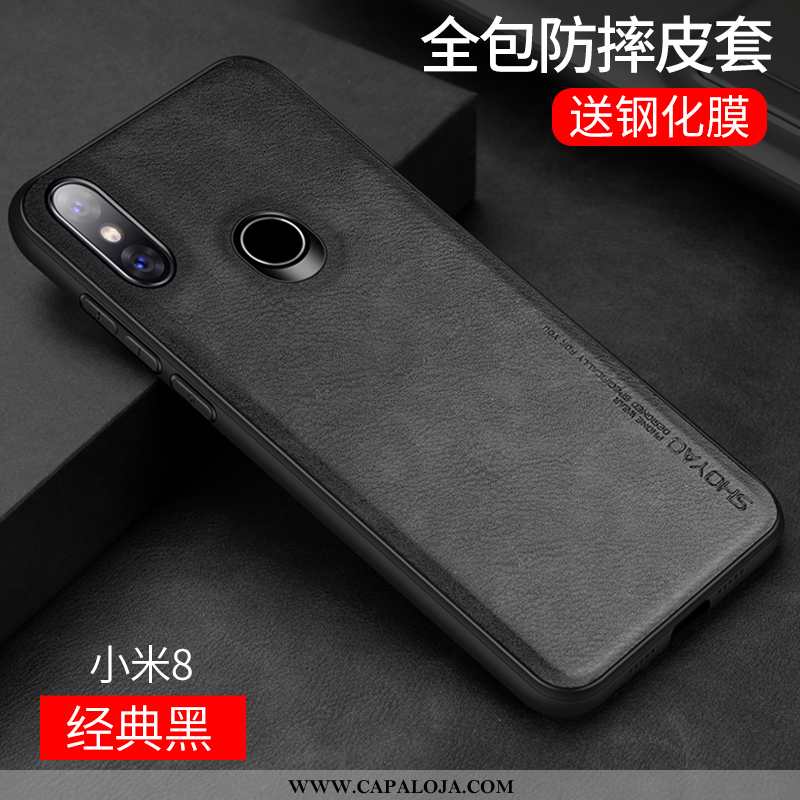 Capas Xiaomi Mi 8 Protetoras Tendencia Minimalista Telemóvel Preto, Capa Xiaomi Mi 8 Transparente Ba