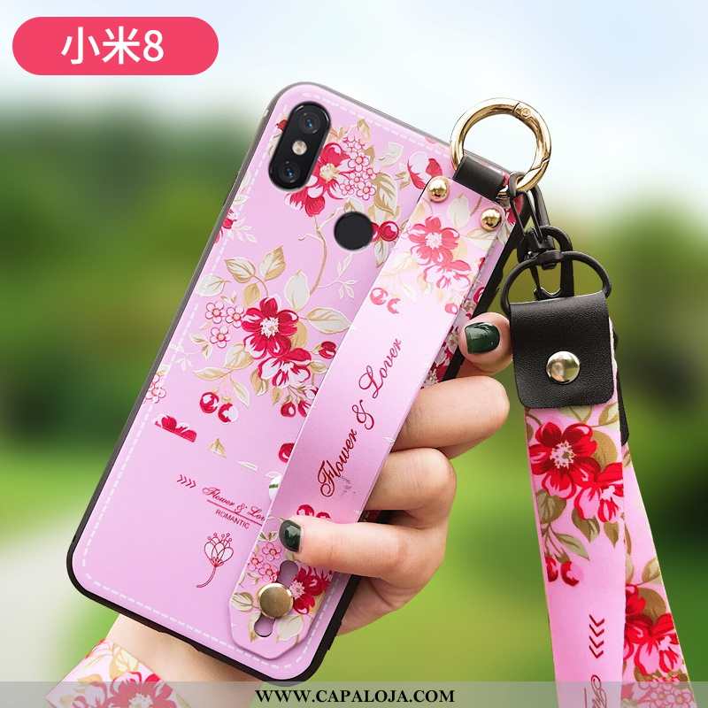 Capas Xiaomi Mi 8 Silicone Feminino Wrisband Soft Rosa, Capa Xiaomi Mi 8 Personalizada Promoção