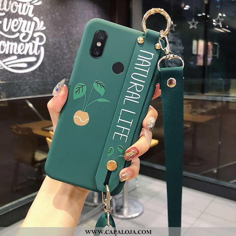 Capas Xiaomi Mi 8 Silicone Strapback Protetoras Cactus Verde, Capa Xiaomi Mi 8 Cordao Baratos