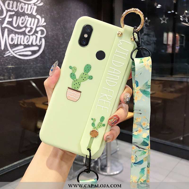 Capas Xiaomi Mi 8 Silicone Strapback Protetoras Cactus Verde, Capa Xiaomi Mi 8 Cordao Baratos