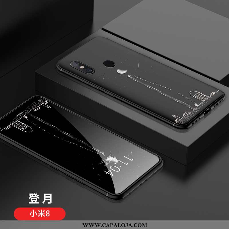 Capas Xiaomi Mi 8 Slim Personalizada Primavera Completa Preto, Capa Xiaomi Mi 8 Soft Promoção