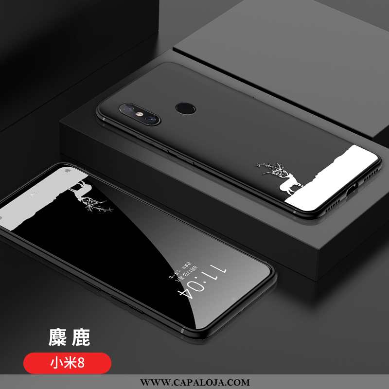 Capas Xiaomi Mi 8 Slim Personalizada Primavera Completa Preto, Capa Xiaomi Mi 8 Soft Promoção