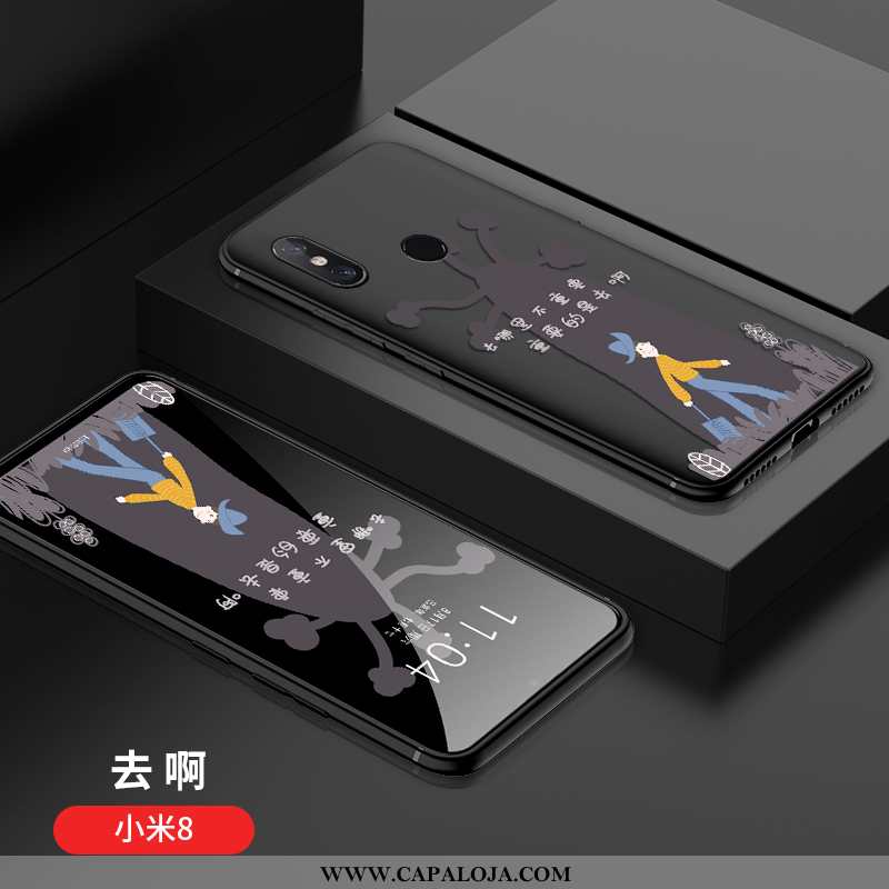 Capas Xiaomi Mi 8 Slim Personalizada Primavera Completa Preto, Capa Xiaomi Mi 8 Soft Promoção