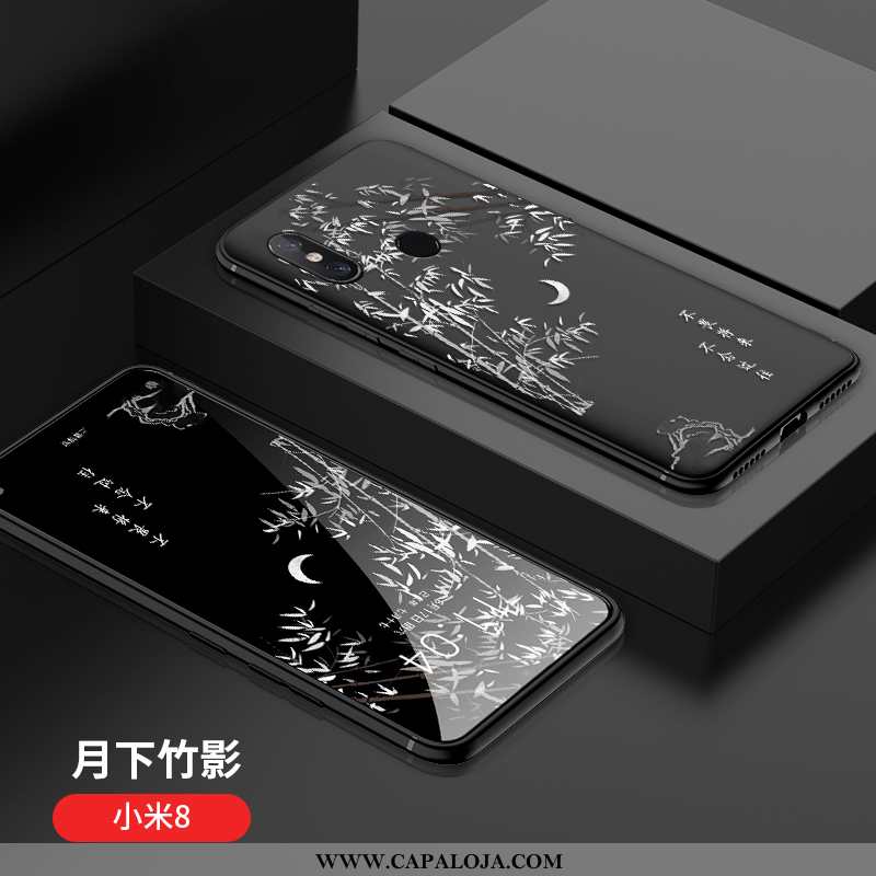 Capas Xiaomi Mi 8 Slim Personalizada Primavera Completa Preto, Capa Xiaomi Mi 8 Soft Promoção