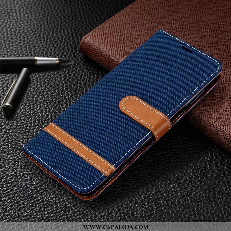 Capas Xiaomi Mi 9 Couro Telemóvel Cover Vermelha Azul Escuro, Capa Xiaomi Mi 9 Denim Comprar