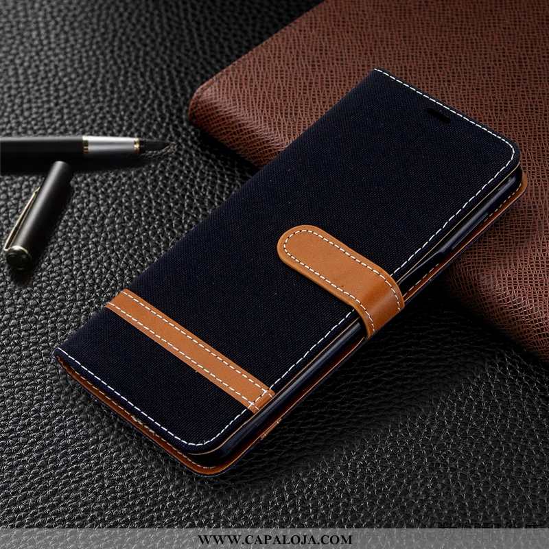 Capas Xiaomi Mi 9 Couro Telemóvel Cover Vermelha Azul Escuro, Capa Xiaomi Mi 9 Denim Comprar