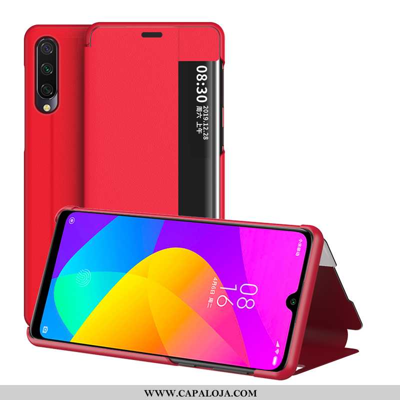 Capas Xiaomi Mi 9 Lite Couro Estiloso Telinha Feminino Vermelho, Capa Xiaomi Mi 9 Lite Protetoras Ba