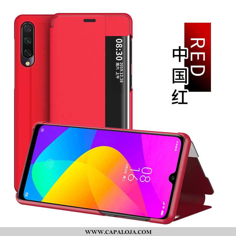 Capas Xiaomi Mi 9 Lite Couro Estiloso Telinha Feminino Vermelho, Capa Xiaomi Mi 9 Lite Protetoras Ba