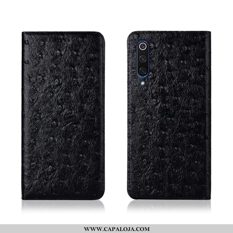 Capas Xiaomi Mi 9 Lite Silicone Telinha Nova Couro Preto, Capa Xiaomi Mi 9 Lite Couro Genuíno Promoç