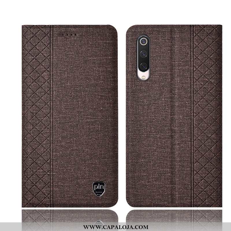 Capas Xiaomi Mi 9 Se Linho Telemóvel Vermelha Cinza, Capa Xiaomi Mi 9 Se Couro Venda