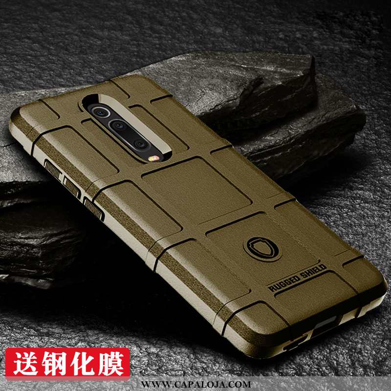 Capas Xiaomi Mi 9t Silicone Completa Vermelha Protetoras Verde Militar, Capa Xiaomi Mi 9t Personaliz