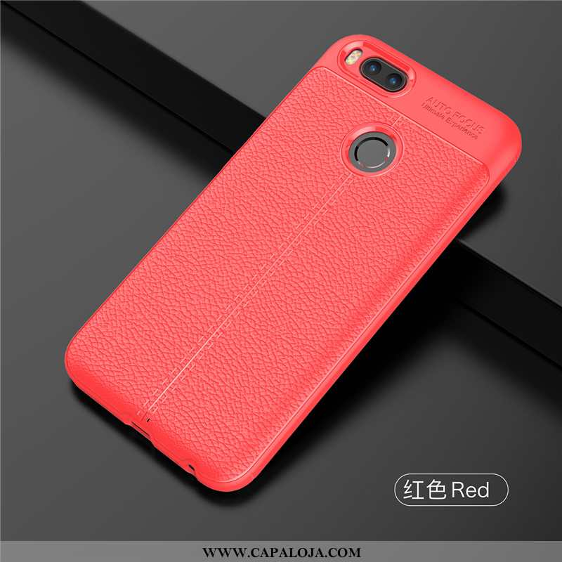 Capas Xiaomi Mi A1 Criativas Telinha Couro Azul Escuro, Capa Xiaomi Mi A1 Slim Baratas