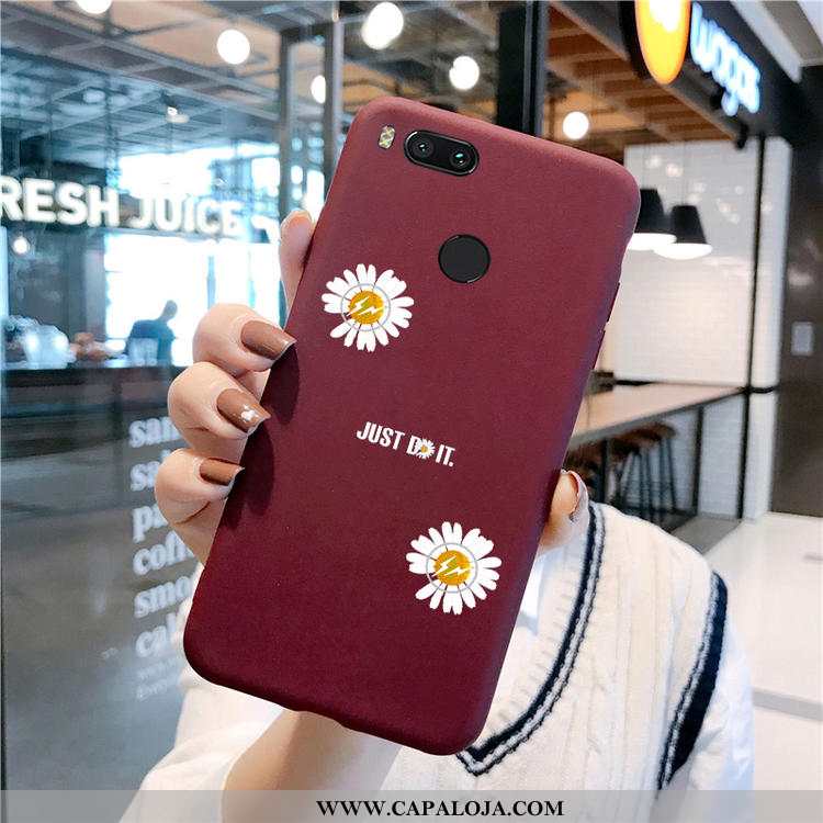 Capas Xiaomi Mi A1 Soft Crisântemo Telinha Feminino Bordô, Capa Xiaomi Mi A1 Protetoras Barato