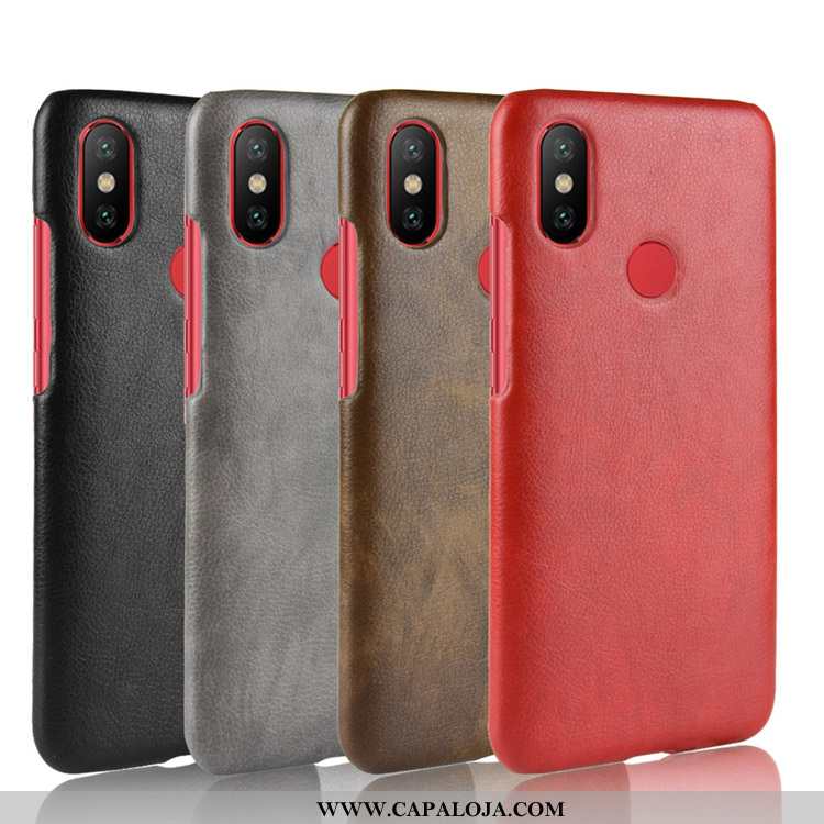 Capas Xiaomi Mi A2 Couro Cases Telemóvel Vermelho, Capa Xiaomi Mi A2 Pequena Baratas