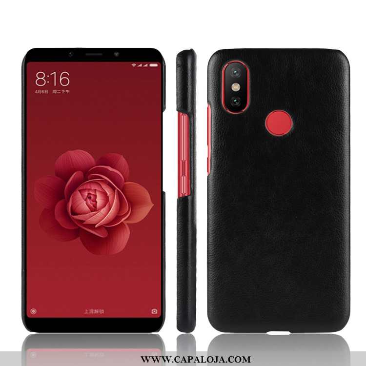 Capas Xiaomi Mi A2 Couro Cases Telemóvel Vermelho, Capa Xiaomi Mi A2 Pequena Baratas