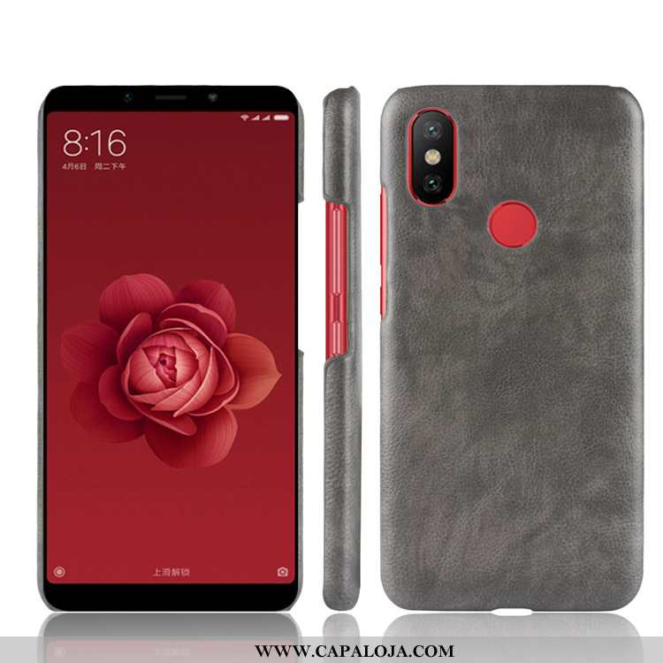 Capas Xiaomi Mi A2 Couro Cases Telemóvel Vermelho, Capa Xiaomi Mi A2 Pequena Baratas