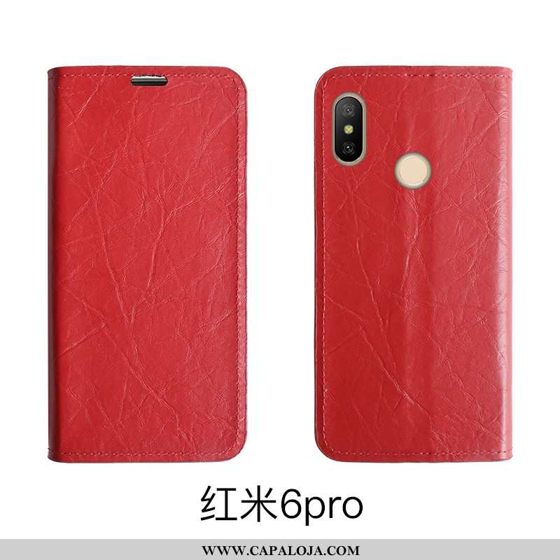 Capas Xiaomi Mi A2 Lite Couro Cases Silicone Couro Vermelho, Capa Xiaomi Mi A2 Lite Protetoras Venda