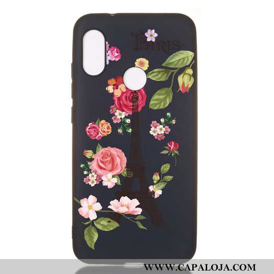 Capas Xiaomi Mi A2 Lite Desenho Animado Completa Cases Telemóvel Preto, Capa Xiaomi Mi A2 Lite Soft 