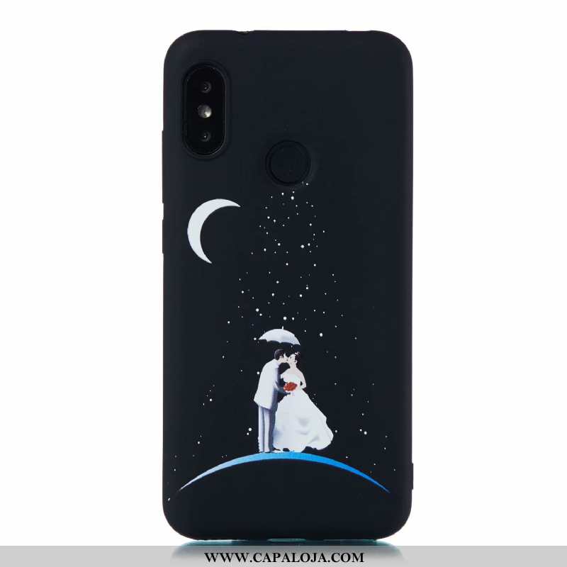 Capas Xiaomi Mi A2 Lite Desenho Animado Completa Cases Telemóvel Preto, Capa Xiaomi Mi A2 Lite Soft 