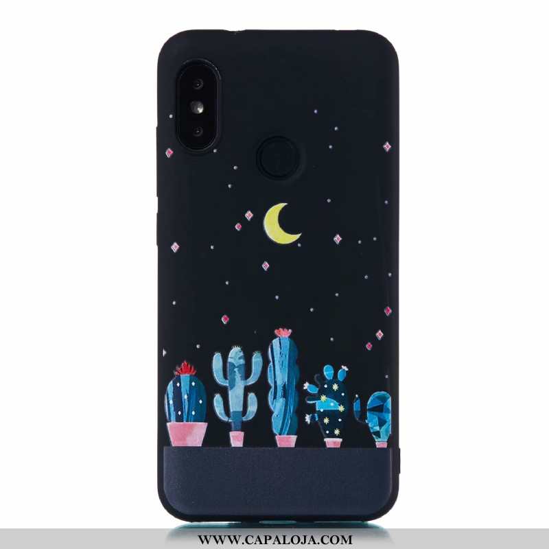 Capas Xiaomi Mi A2 Lite Desenho Animado Completa Cases Telemóvel Preto, Capa Xiaomi Mi A2 Lite Soft 