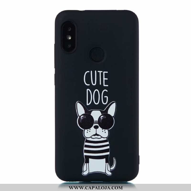 Capas Xiaomi Mi A2 Lite Desenho Animado Completa Cases Telemóvel Preto, Capa Xiaomi Mi A2 Lite Soft 