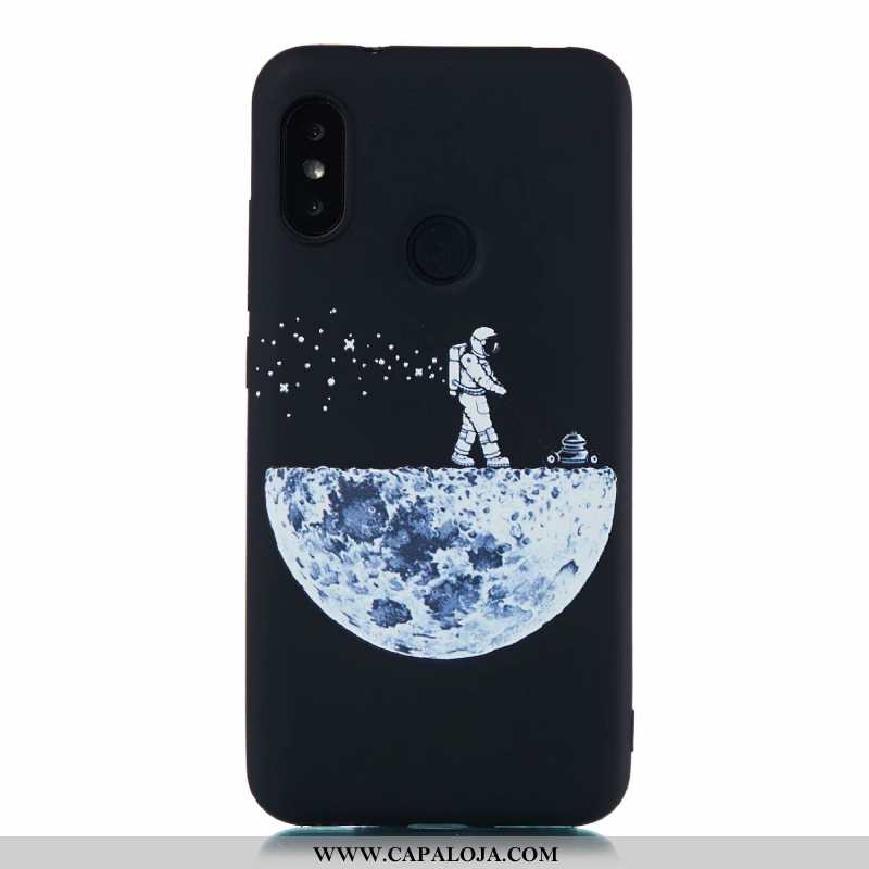 Capas Xiaomi Mi A2 Lite Desenho Animado Completa Cases Telemóvel Preto, Capa Xiaomi Mi A2 Lite Soft 