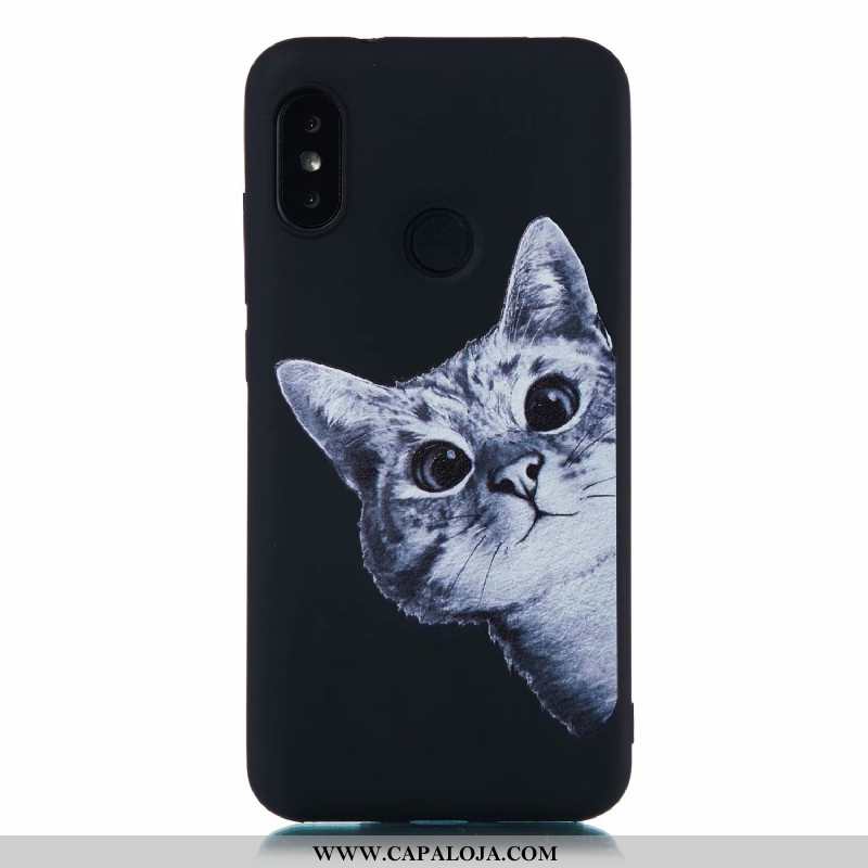 Capas Xiaomi Mi A2 Lite Desenho Animado Completa Cases Telemóvel Preto, Capa Xiaomi Mi A2 Lite Soft 