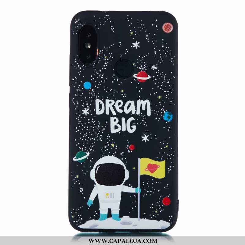 Capas Xiaomi Mi A2 Lite Desenho Animado Completa Cases Telemóvel Preto, Capa Xiaomi Mi A2 Lite Soft 