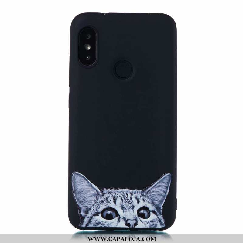 Capas Xiaomi Mi A2 Lite Desenho Animado Completa Cases Telemóvel Preto, Capa Xiaomi Mi A2 Lite Soft 