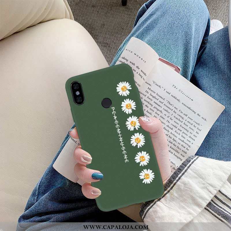 Capas Xiaomi Mi A2 Lite Protetoras Verde Telinha Crisântemo, Capa Xiaomi Mi A2 Lite Silicone Online