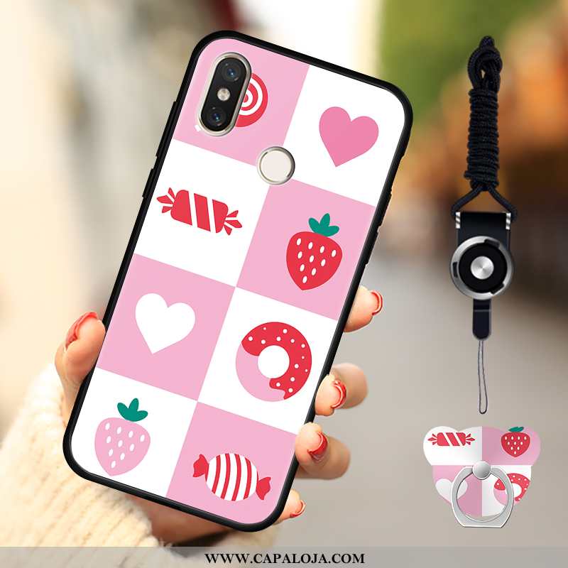 Capas Xiaomi Mi A2 Lite Soft Bonitos Telemóvel Desenho Animado Rosa, Capa Xiaomi Mi A2 Lite Moda Bar