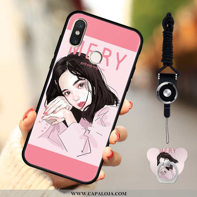 Capas Xiaomi Mi A2 Lite Soft Bonitos Telemóvel Desenho Animado Rosa, Capa Xiaomi Mi A2 Lite Moda Bar