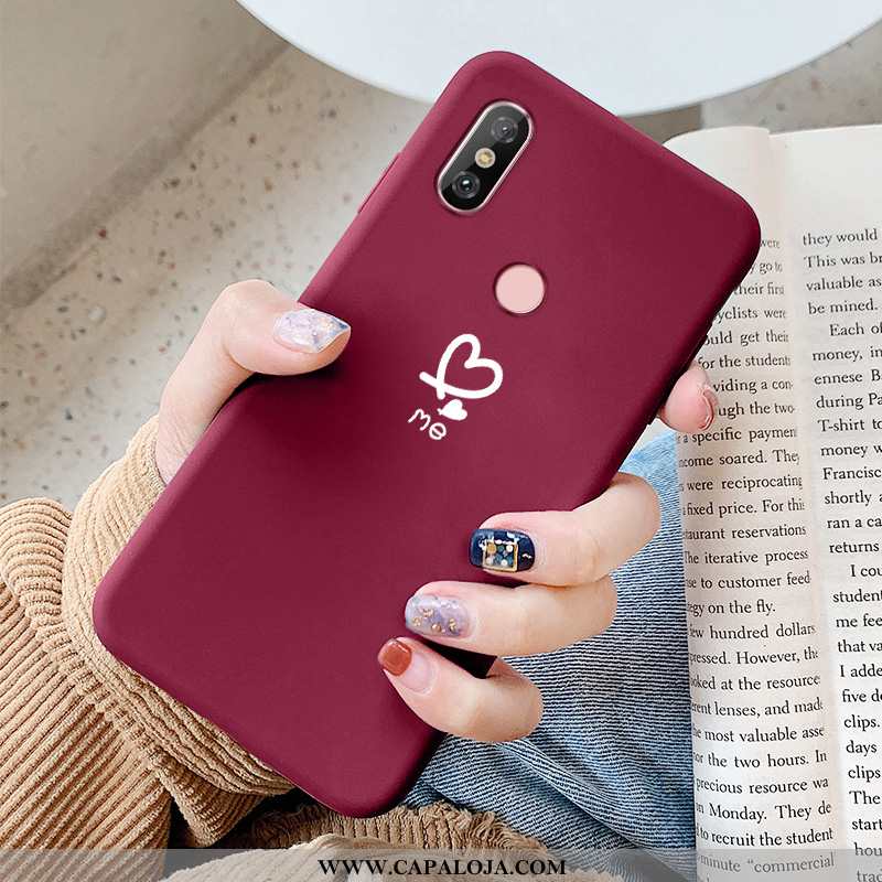 Capas Xiaomi Mi A2 Soft Coração Antiqueda Vermelha Bordô, Capa Xiaomi Mi A2 Protetoras Online