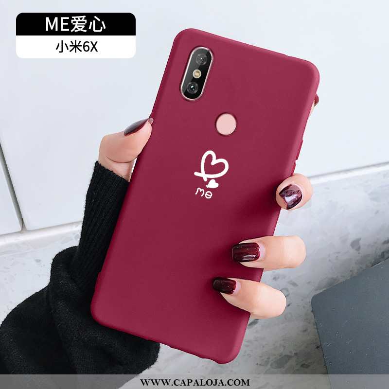 Capas Xiaomi Mi A2 Soft Coração Antiqueda Vermelha Bordô, Capa Xiaomi Mi A2 Protetoras Online