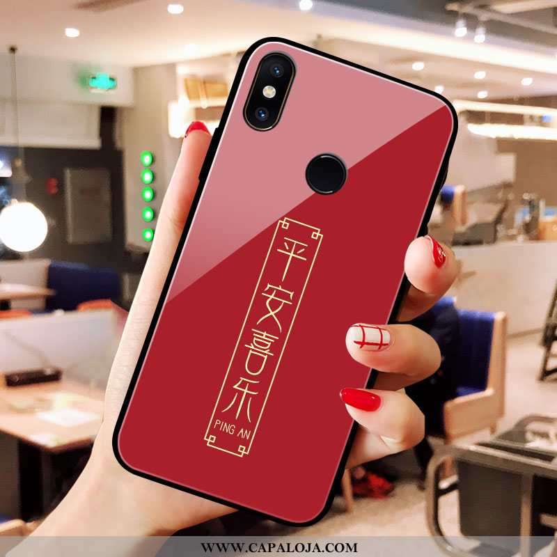 Capas Xiaomi Mi A2 Vidro Telemóvel Grande Malha Vermelho, Capa Xiaomi Mi A2 Baratas