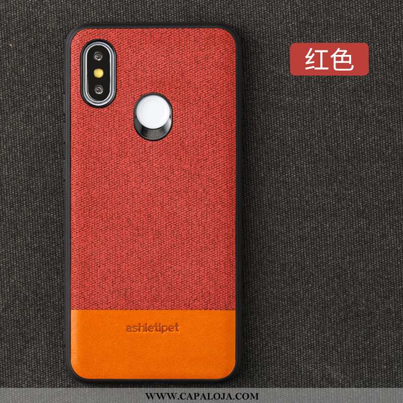 Capas Xiaomi Mi Max 3 Couro Cases Vermelha Vermelho, Capa Xiaomi Mi Max 3 Protetoras Barato