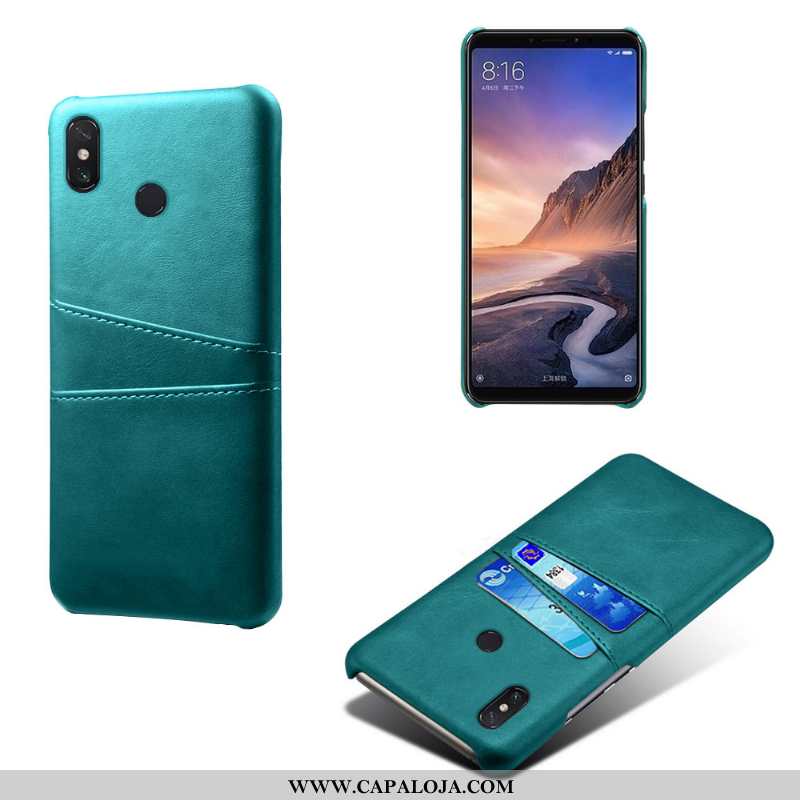 Capas Xiaomi Mi Max 3 Couro Masculino Negócio Antiqueda Verde, Capa Xiaomi Mi Max 3 Protetoras Compr