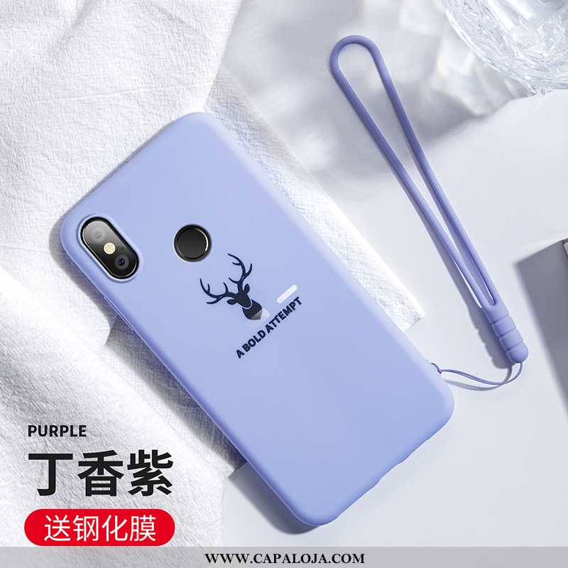 Capas Xiaomi Mi Max 3 Desenho Animado Cases Completa Roxo, Capa Xiaomi Mi Max 3 Slim Promoção