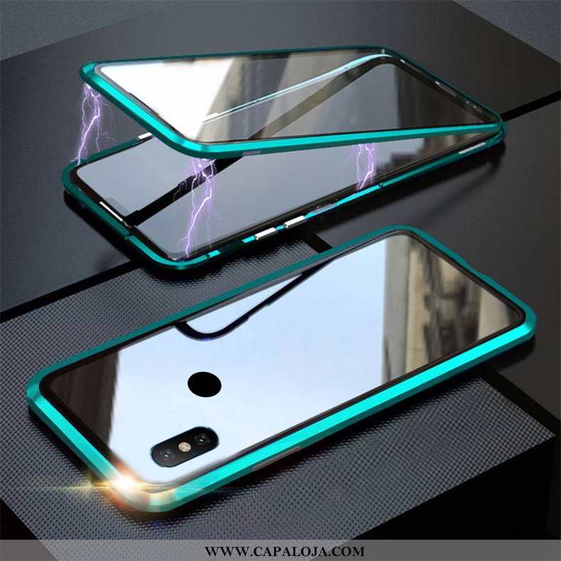 Capas Xiaomi Mi Max 3 Moda Frente E Verso Vermelha Armação Verde, Capa Xiaomi Mi Max 3 Criativas Pro