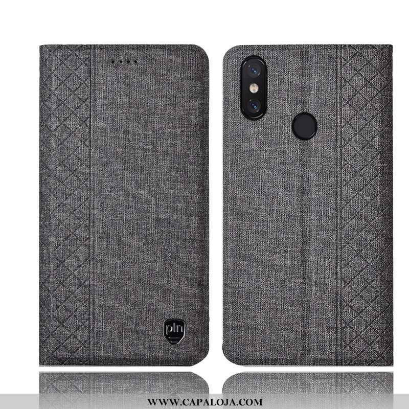 Capas Xiaomi Mi Max 3 Protetoras Cases Cover Cinza, Capa Xiaomi Mi Max 3 Linho Venda