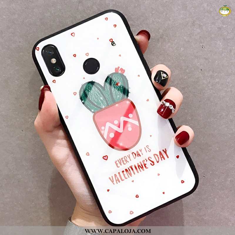 Capas Xiaomi Mi Max 3 Silicone Antiqueda Frente Rosa, Capa Xiaomi Mi Max 3 Vidro Barato