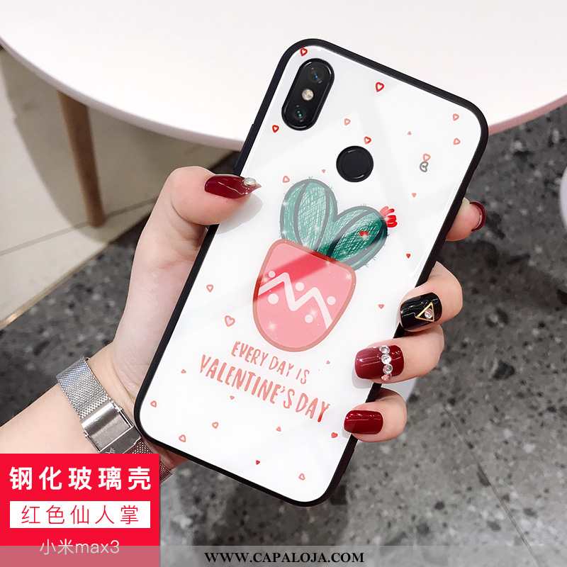 Capas Xiaomi Mi Max 3 Silicone Antiqueda Frente Rosa, Capa Xiaomi Mi Max 3 Vidro Barato