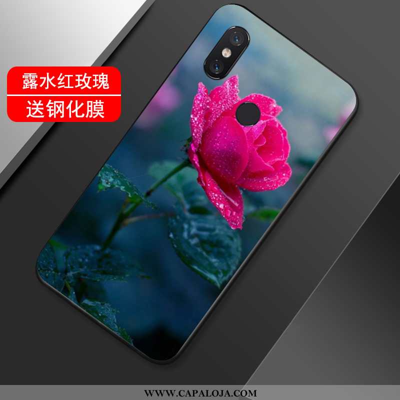 Capas Xiaomi Mi Max 3 Silicone Soft Vermelha Casal Preto, Capa Xiaomi Mi Max 3 Fosco Venda